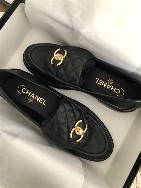 chanel black loafers 2023|chanel quilted loafer.